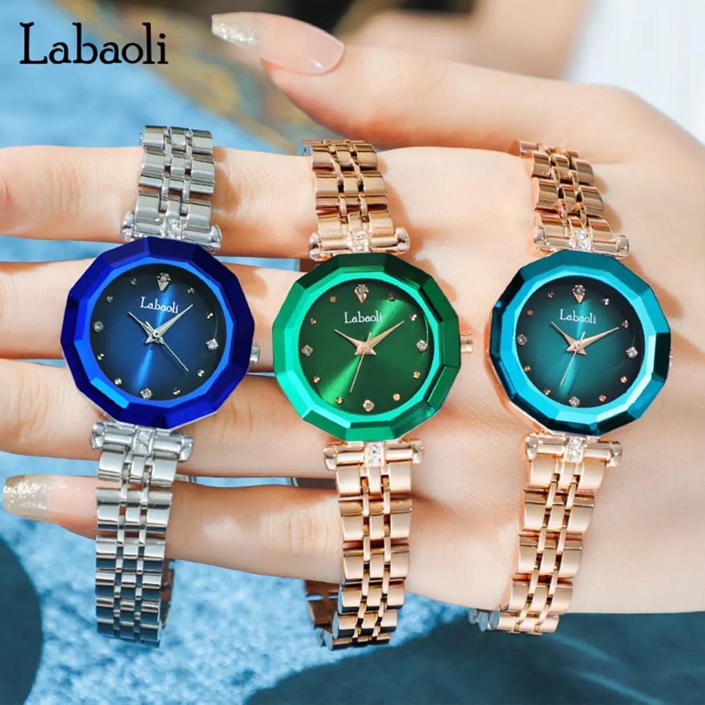 Dress Business Waterproof Simple Quartz Wife Gifts stint Blue Wrist Watch Crystal Watches for Women Fashion Luxury Diamond Rose Gold Stainless Ladies Female Luxury 