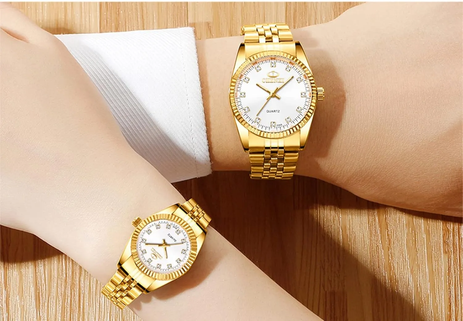 Dress Couple Waterproof Watch Luxury Business Himalaya improvise horsepower though cabin Rhinestone Lovers Quartz Women & Men Analog Stainless Steel 