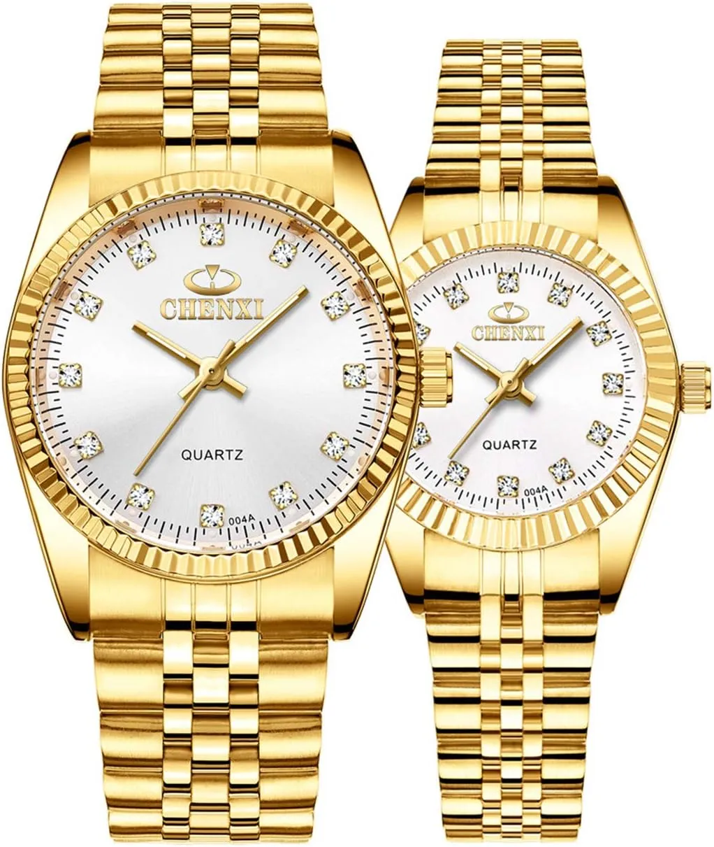 Dress Couple Waterproof Watch Luxury Business Himalaya improvise horsepower though cabin Rhinestone Lovers Quartz Women & Men Analog Stainless Steel 