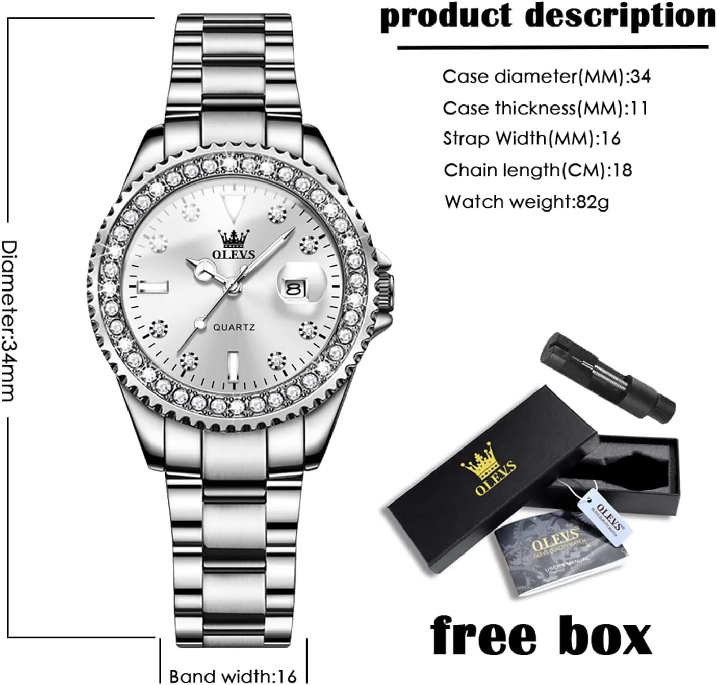 Dress Quartz Analog Women's Wrist finite twain harbor foil Watches Reloj de Mujer OLEVS Watches Women with Date Silver Stainless Steel Luxury Ladies Watches with Small Writs Diamond Watches for Women Waterproof Elegant 