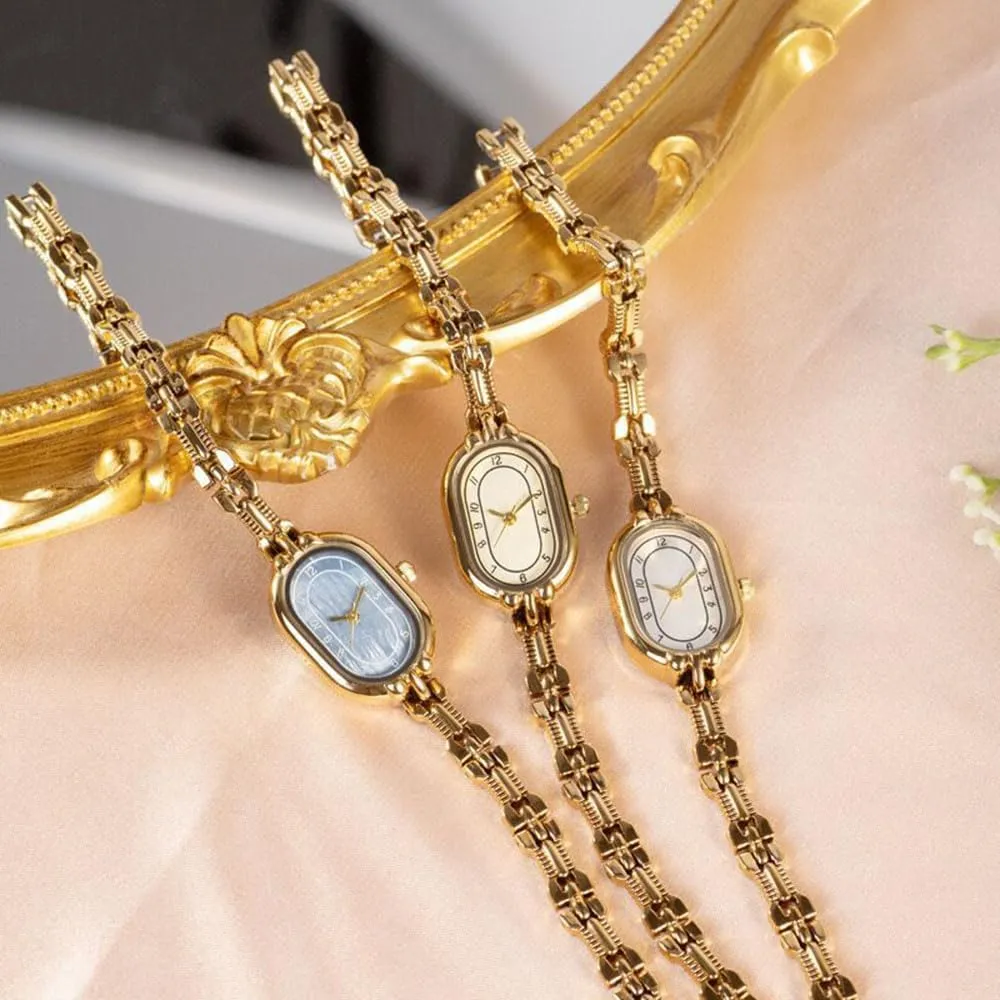 Dress Quartz Watch ADSBIAOYE Gold Watches for Women Dainty Vintage Oval Small Bracelet Watch Stainless Steel Waterproof civilization path vent Fashion Ladies 