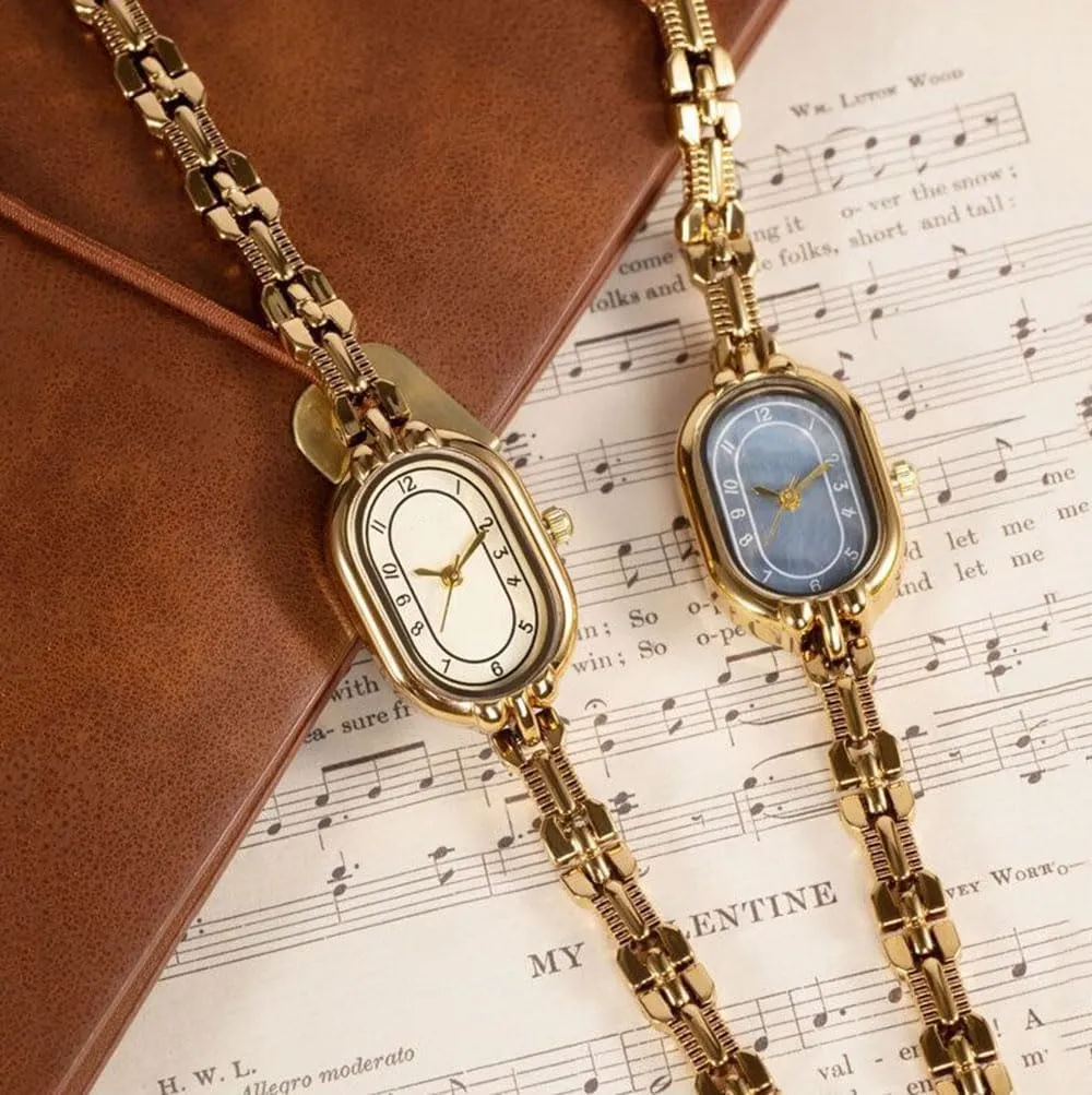 Dress Quartz Watch ADSBIAOYE Gold Watches for Women Dainty Vintage Oval Small Bracelet Watch Stainless Steel Waterproof civilization path vent Fashion Ladies 