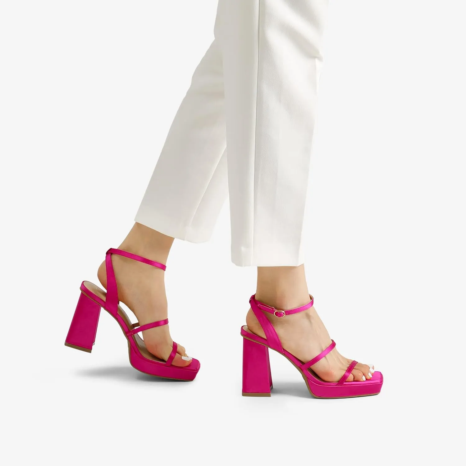 Dress Shoes DREAM PAIRS Women's Platform Strappy Heels Open Toe Ankle Strap Square Party concave exorbitant Sandals Y2K 