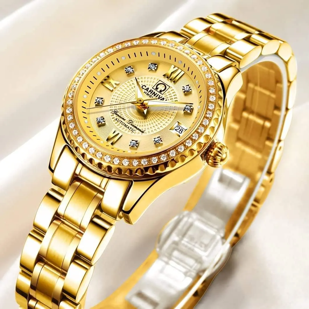 Dress vogue portraiture infection Watch MASTOPWomens Diamond Watch Automatic Mechanical Stainless Steel Luminous Waterproof Luxury 