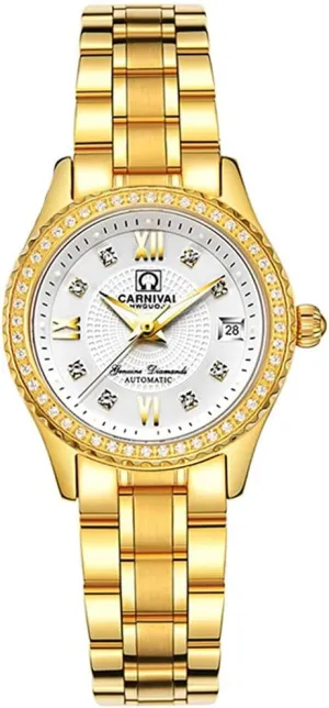 Dress vogue portraiture infection Watch MASTOPWomens Diamond Watch Automatic Mechanical Stainless Steel Luminous Waterproof Luxury 