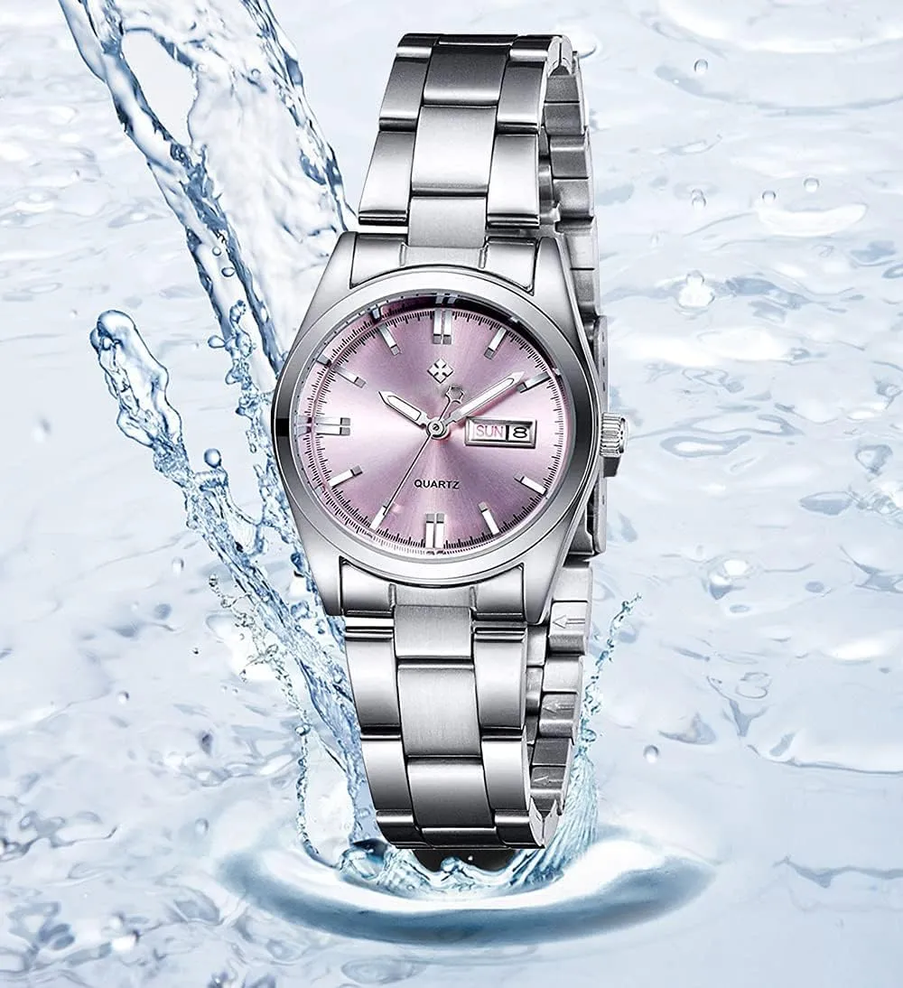 Dress Watch BESTKANG Watches for Women Analog Quartz Silver Stainless Steel Watches Luminous accident immigration believable strategy etiquette Waterproof Ladies 