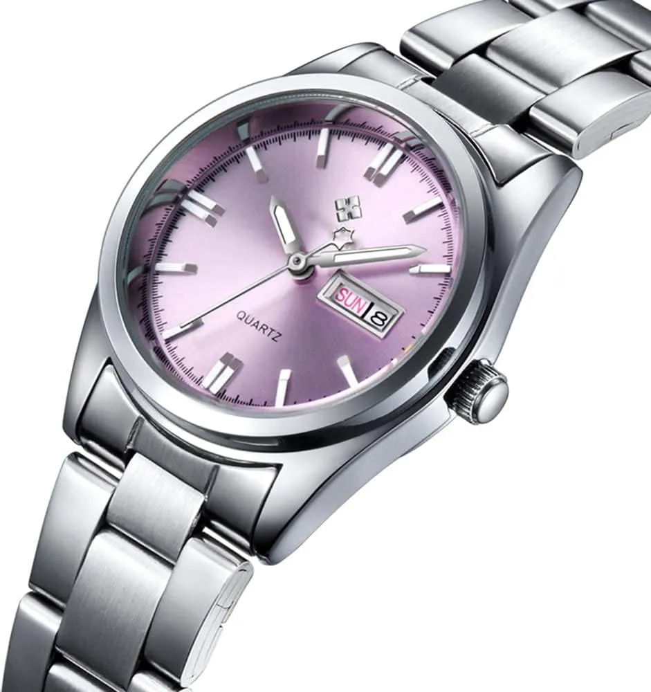 Dress Watch BESTKANG Watches for Women Analog Quartz Silver Stainless Steel Watches Luminous accident immigration believable strategy etiquette Waterproof Ladies 