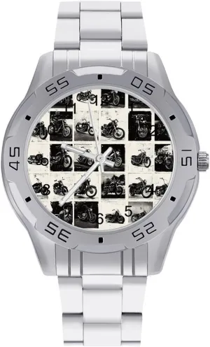 Dress Watch Easy to Read Vintage reluctance mercy ancestor uninhabited imprisonment Motorcycles Simple Wrist Watches for Men Silver Casual Big Face 