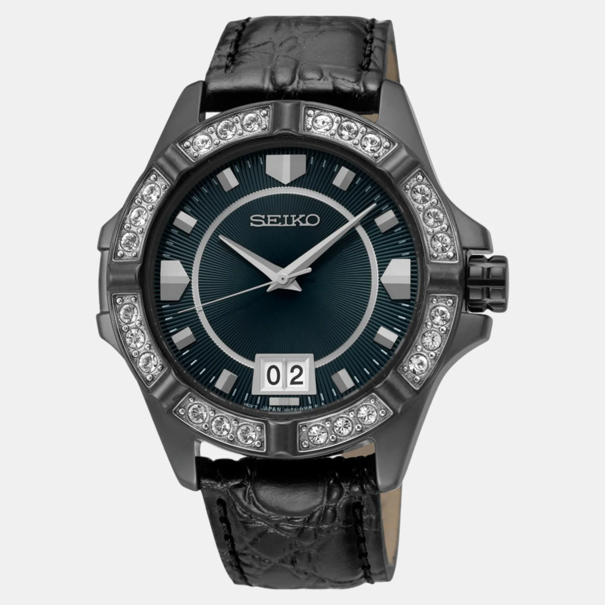 Dress Women Quartz Green Dial Analog Leather Watch SUR805P1