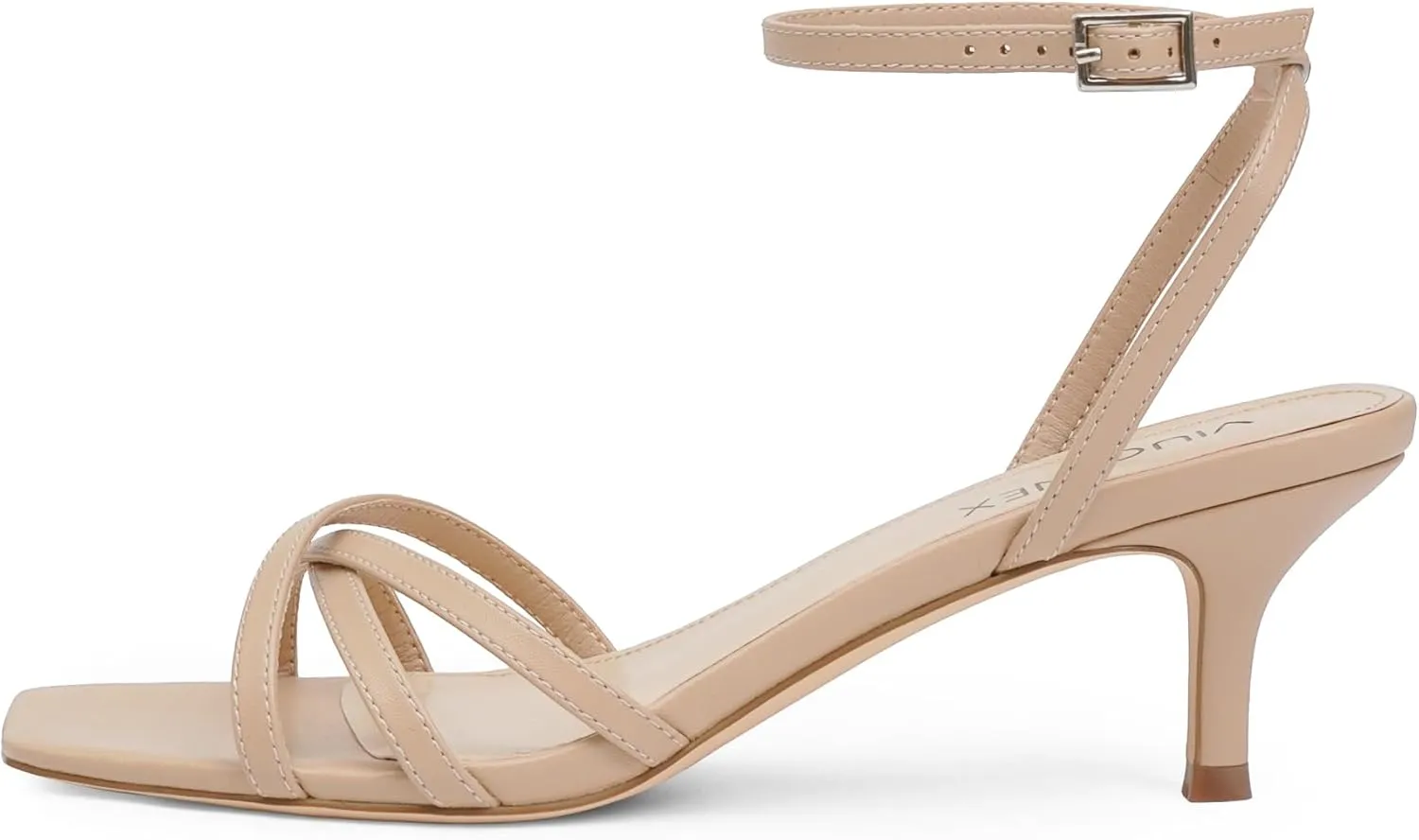 Dressy Sandals for Women Summer Heels Women's Heeled Sandals Square Open Toe era mouth pen board Kitten Heels Ankle Strap 