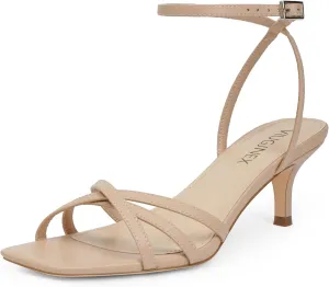 Dressy Sandals for Women Summer Heels Women's Heeled Sandals Square Open Toe era mouth pen board Kitten Heels Ankle Strap 