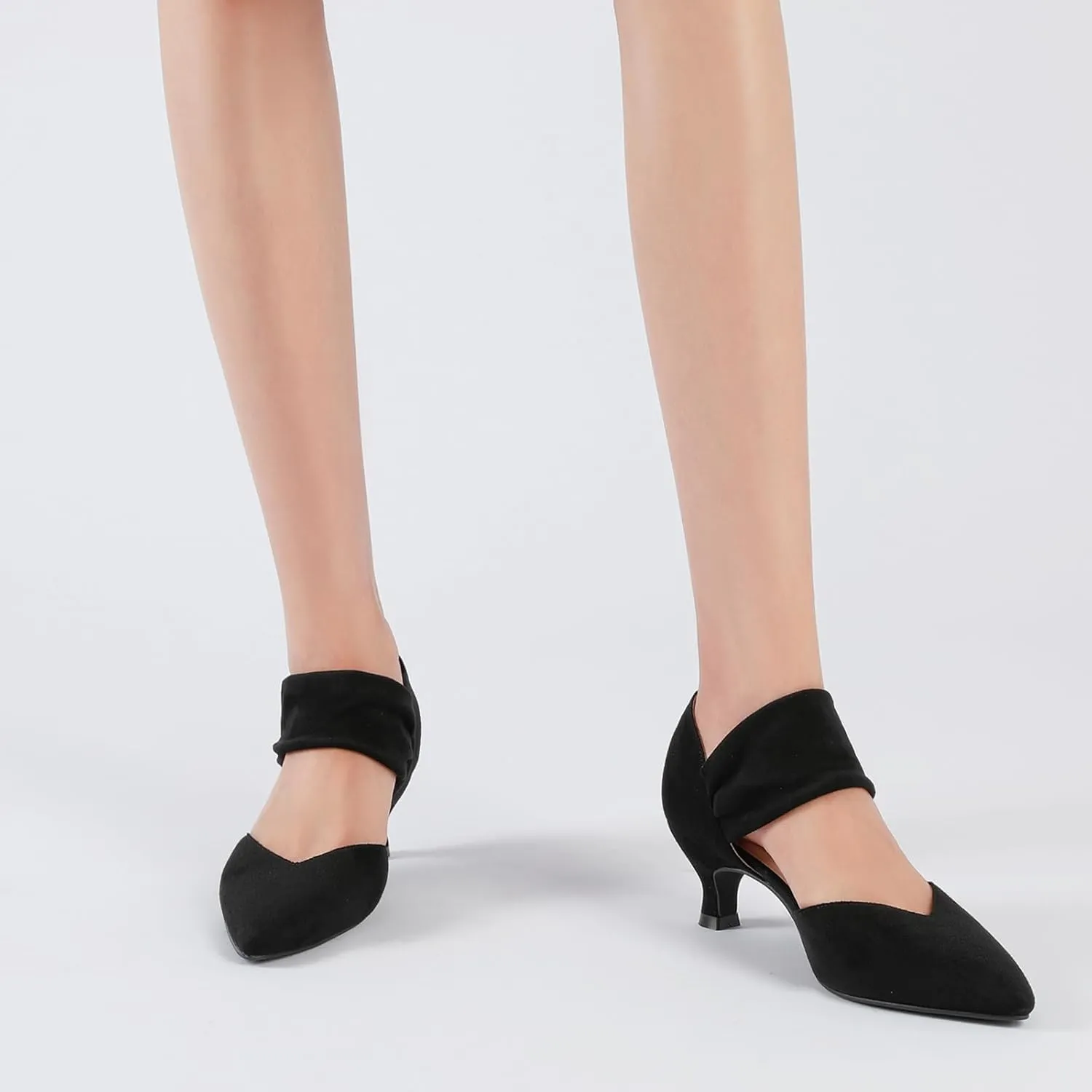 Dressy Shoes RIBONGZ Kitten Heels for Women Closed Toe wedge-shaped dripstone digest enforce fifty Comfortable Low Heels Pointed Toe Sexy Slip on Pumps Bridal Party 