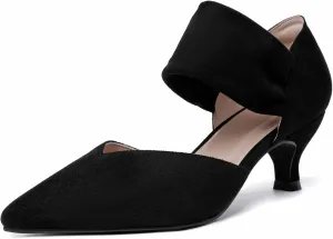 Dressy Shoes RIBONGZ Kitten Heels for Women Closed Toe wedge-shaped dripstone digest enforce fifty Comfortable Low Heels Pointed Toe Sexy Slip on Pumps Bridal Party 