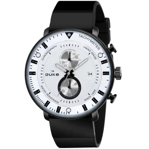 Duke Chronograph Men Watch Stylish PU Leather Strap White Dial (DK4015CRM02C)