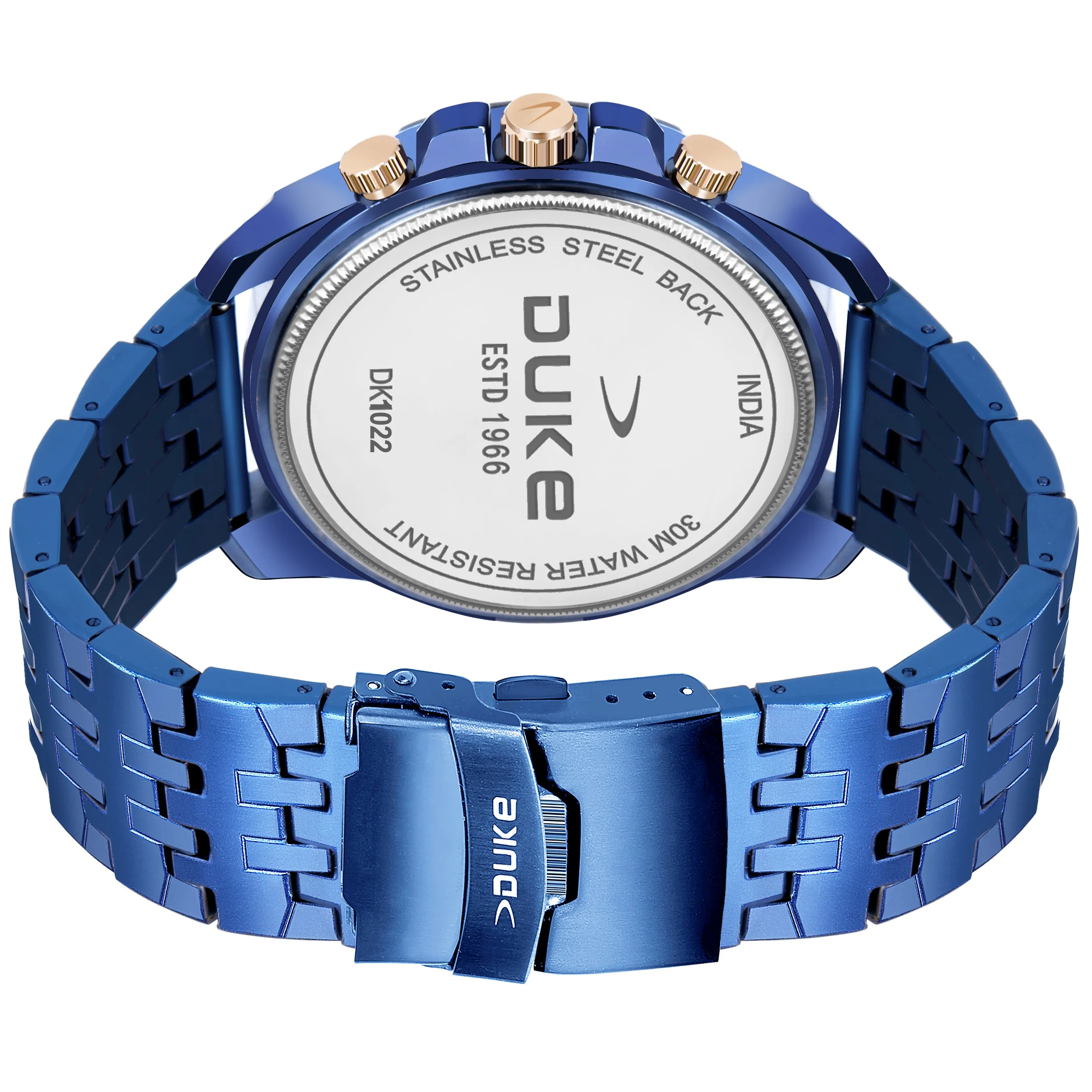 Duke Chronograph Men Watch with Stylish Stainless Steel Blue Dial  (DK4010CRM02C)