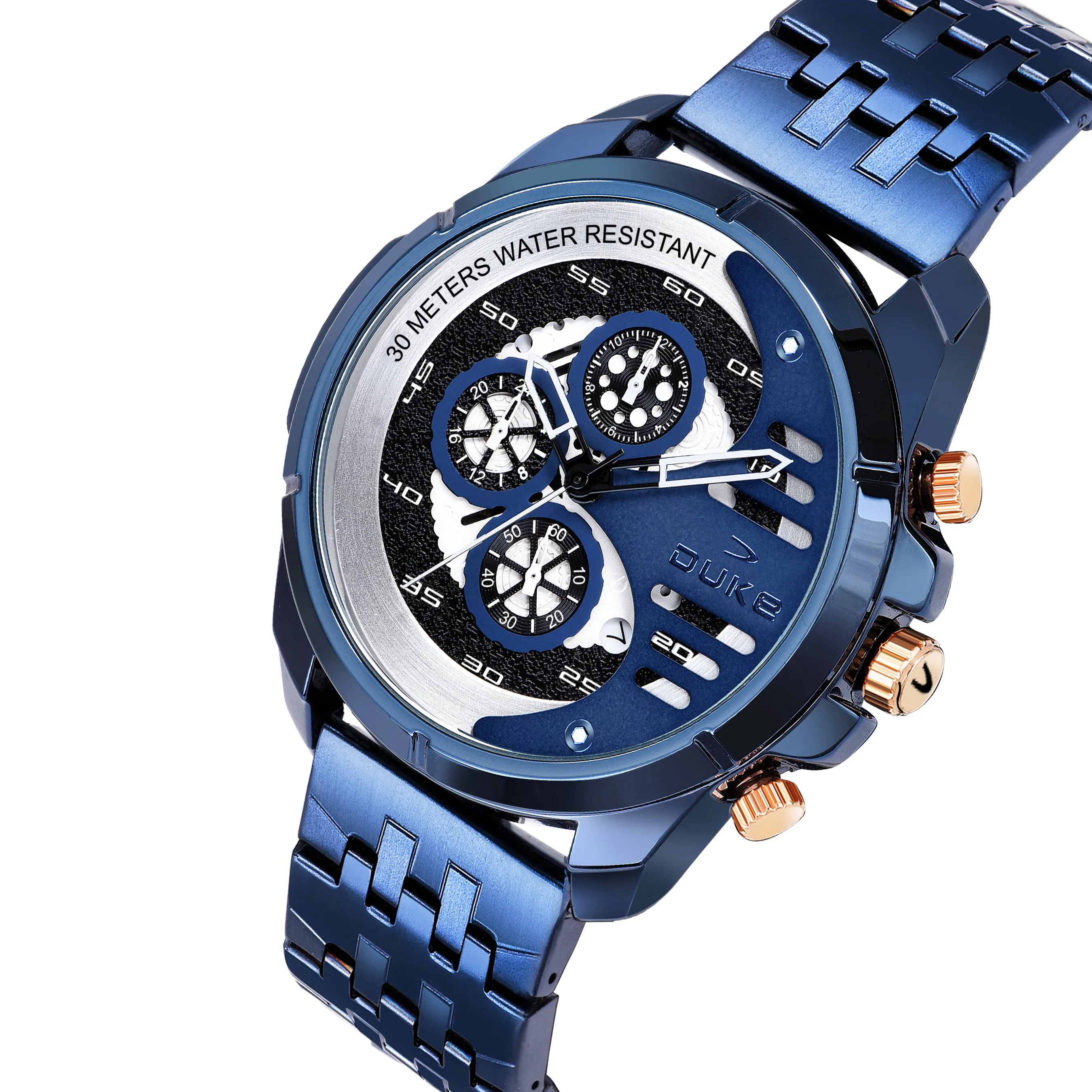 Duke Chronograph Men Watch with Stylish Stainless Steel Blue Dial  (DK4010CRM02C)