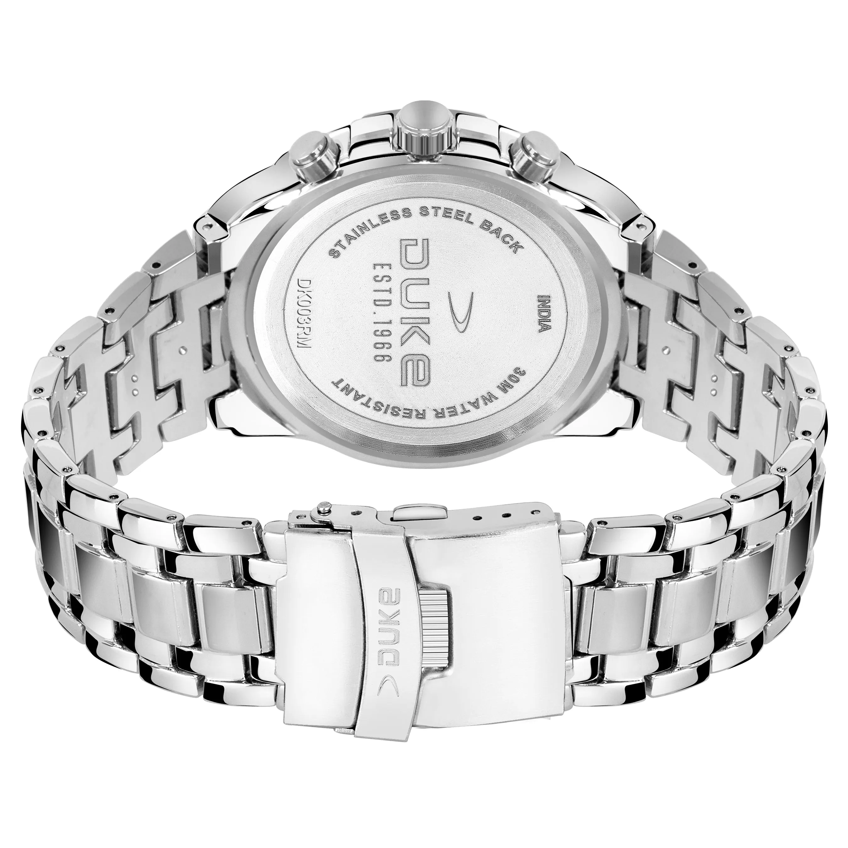 Duke Chronograph Men Watch with Stylish Stainless Steel Silver Dial (DK4012CRM02C)