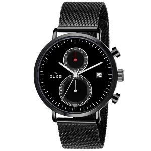 Duke Solid Stainless Steel Strap Chronograph Men Watch Black Dial (DK4014CRM02C)