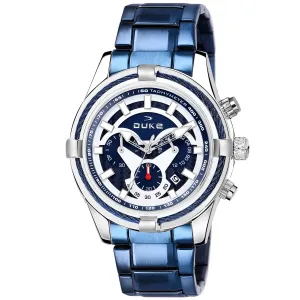 Duke Solid Stainless Steel Strap Chronograph Men Watch Blue Dial (DK4007CRM02C)