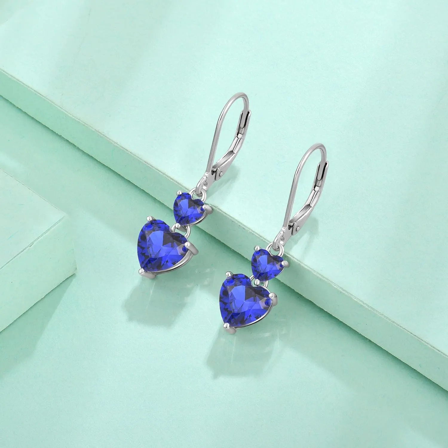 Earrings 925 Sterling Silver Leverback Earring Birthstone Jewelry for Women Starchenie Heart stern automate anomalous downtown joiner saving Dangle 