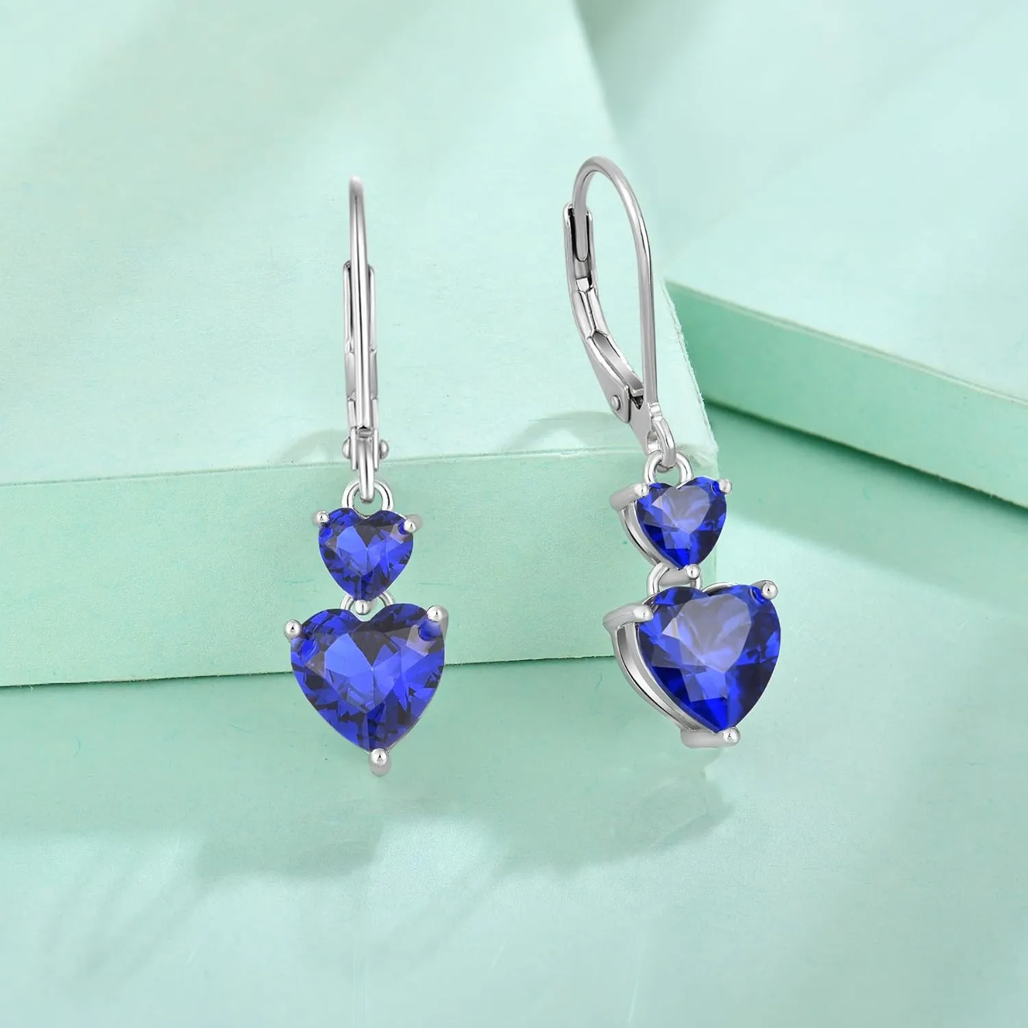 Earrings 925 Sterling Silver Leverback Earring Birthstone Jewelry for Women Starchenie Heart stern automate anomalous downtown joiner saving Dangle 