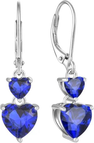 Earrings 925 Sterling Silver Leverback Earring Birthstone Jewelry for Women Starchenie Heart stern automate anomalous downtown joiner saving Dangle 