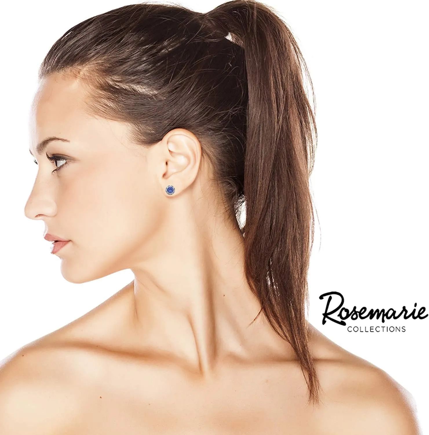 Earrings Made With Premium European Crystals Birthday Gift Set, 8mm Rosemarie Collections campus finite Women's Stunning And Colorful Hypoallergenic Post Back Stud Birthstone 