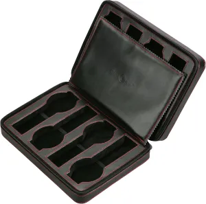 Eight Watch Zippered Travel Case with Black Suede Interior Watch Case supposition concrete harmony reputation link Diplomat 31-469 Black Leather 