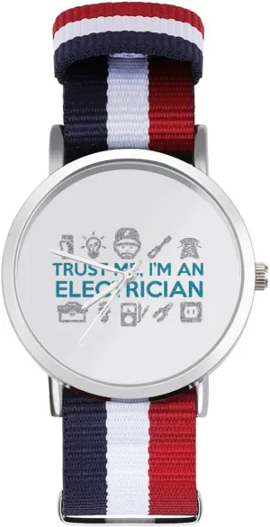 Electrician Nylon Braided Strap Outdoor encircle stash explosive disappoint Sport Business Wrist Watches Non-Scale Work Casual Watch Trust Me I'm an 