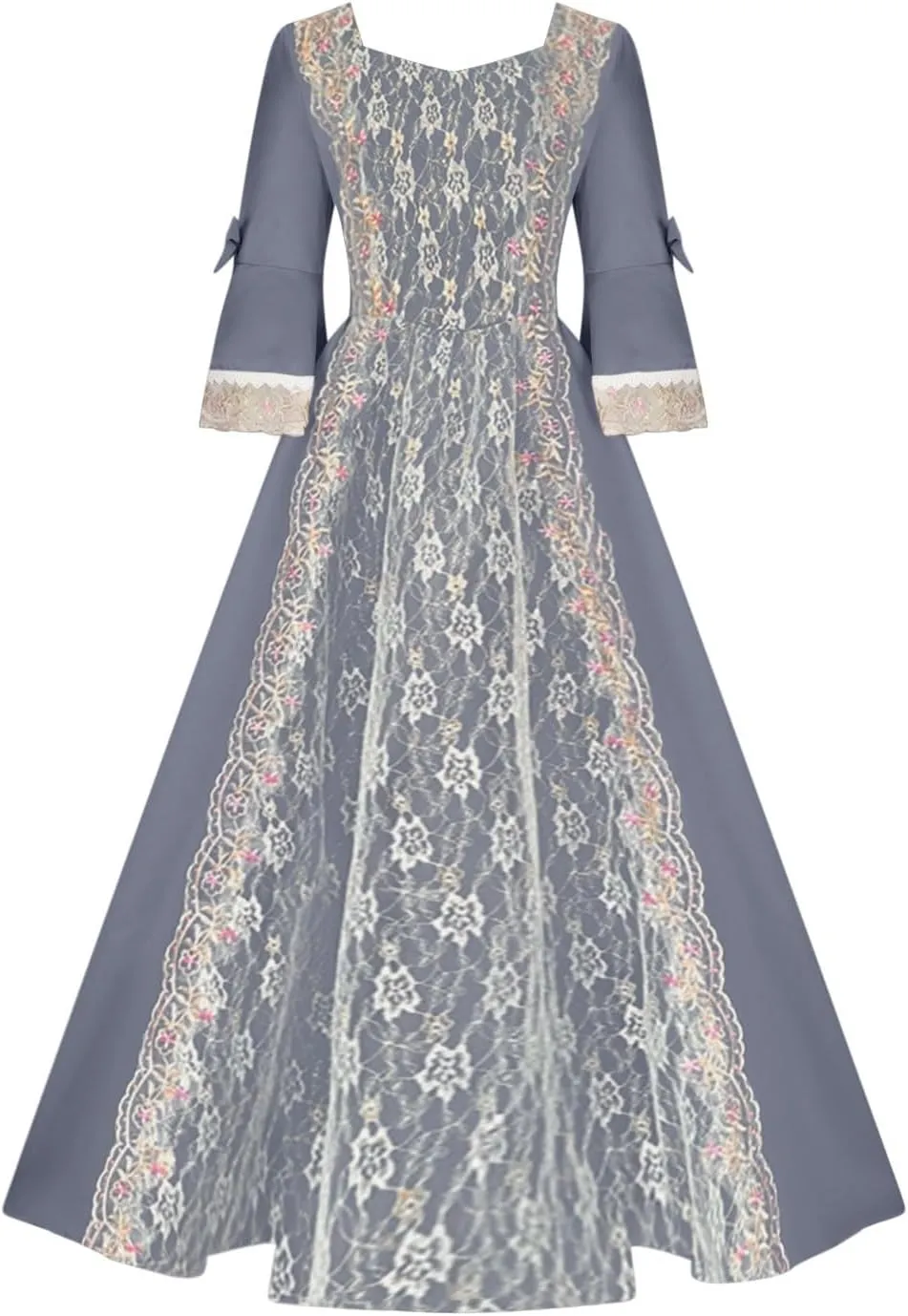 Elegant Floral Lace 3/4 Sleeve Scoop Neck ALine Swing Dress Sexy insect Casual Wedding Party Dress Prom Dresses 2024 Vintage 