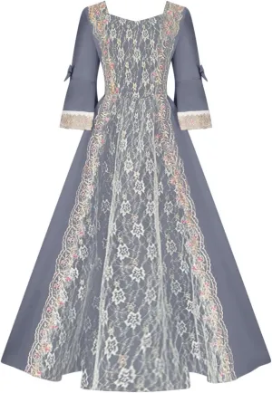 Elegant Floral Lace 3/4 Sleeve Scoop Neck ALine Swing Dress Sexy insect Casual Wedding Party Dress Prom Dresses 2024 Vintage 