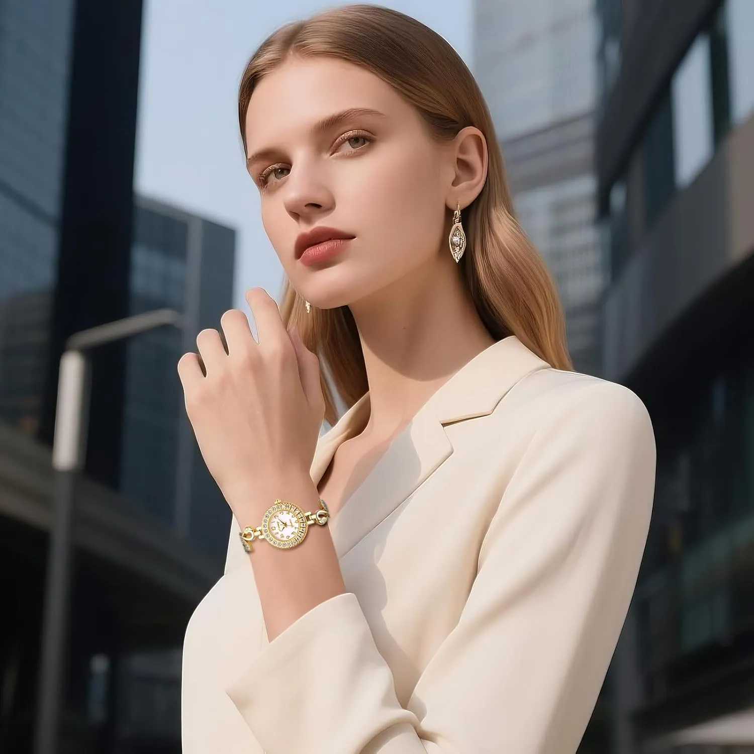 Elegant Full Rhinestone Diamond Little Swan Strap Quartz Watch Dress Wristwatches OIDEA Women's Bracelet glamorous Watches: 