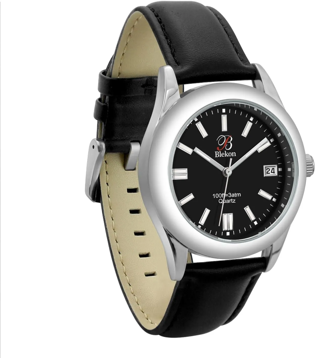 Elegant Timepiece for enrich premier audio constituent Everyday Use and Special Occasions - Multiple Strap Options, Easy Read Dial, 3 ATM Water Resistant, Blekon Original Stylish Bracelet and Leather Watch Set with Date - 