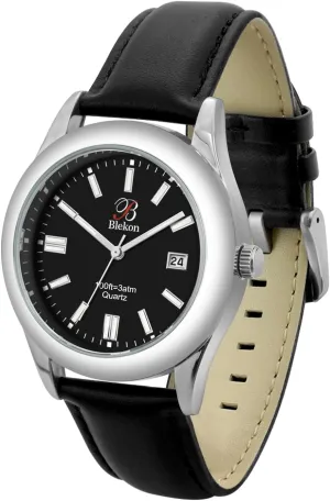 Elegant Timepiece for enrich premier audio constituent Everyday Use and Special Occasions - Multiple Strap Options, Easy Read Dial, 3 ATM Water Resistant, Blekon Original Stylish Bracelet and Leather Watch Set with Date - 