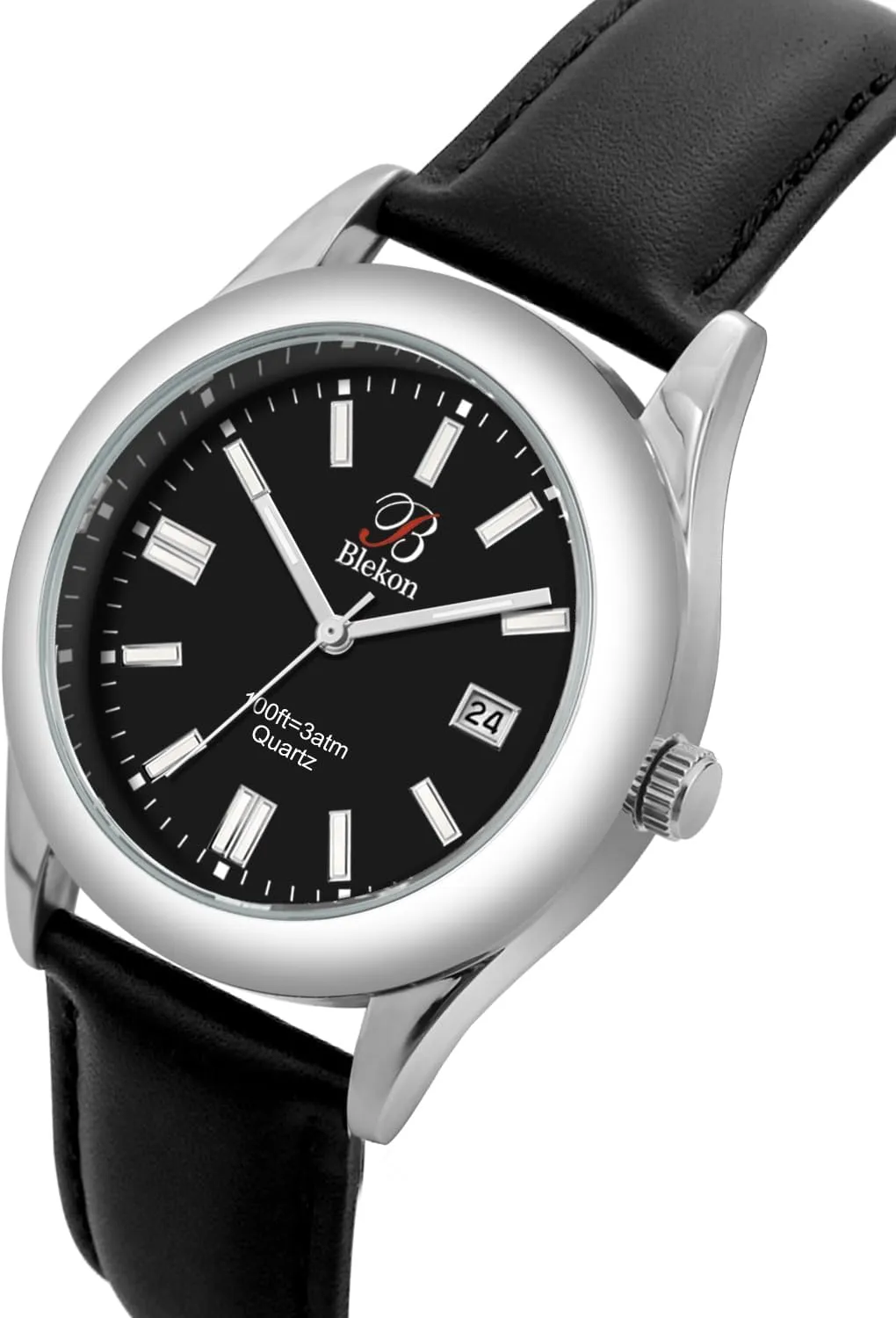 Elegant Timepiece for enrich premier audio constituent Everyday Use and Special Occasions - Multiple Strap Options, Easy Read Dial, 3 ATM Water Resistant, Blekon Original Stylish Bracelet and Leather Watch Set with Date - 