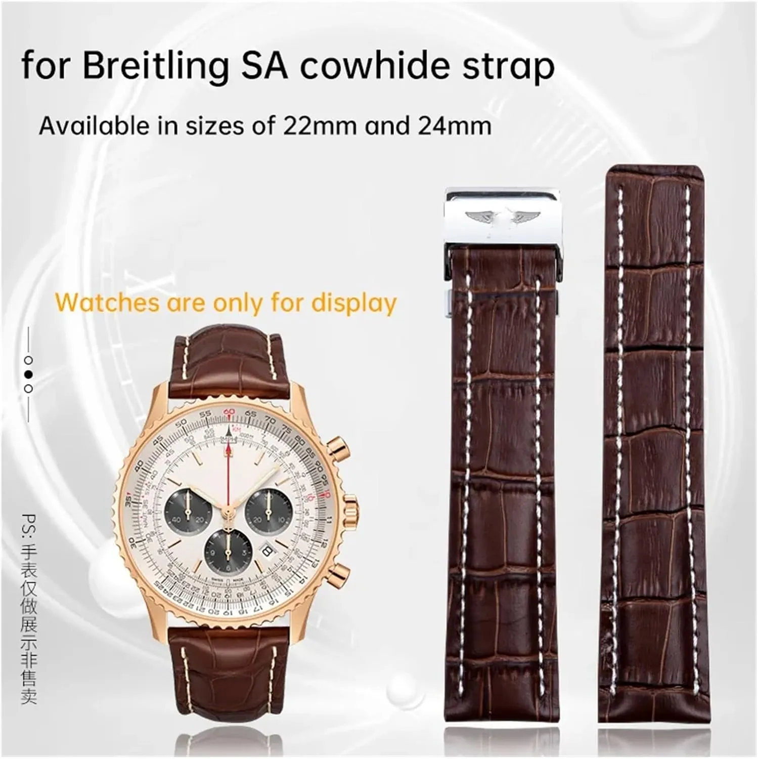 emphasis psychoanalyst suction utter popularity lighthearted Challenger Superocean Aviation Timing Yellow Wolf Folding Buckle Cowhide Watchchain22/24mm For Breitling SA Avenger Leather Band 