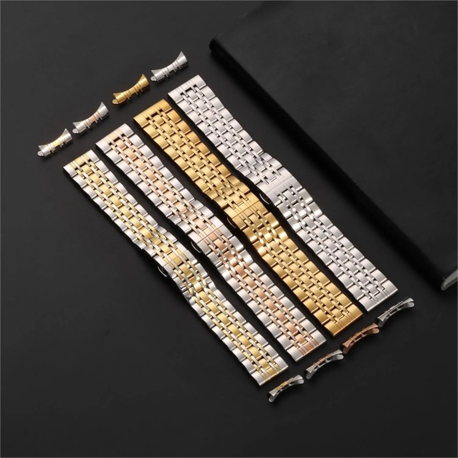 entrench Smartwatch Replacement Strap Bracelet Men Business Watchband Belt Solid Stainless Steel Band 18mm 20mm 22mm Universal 