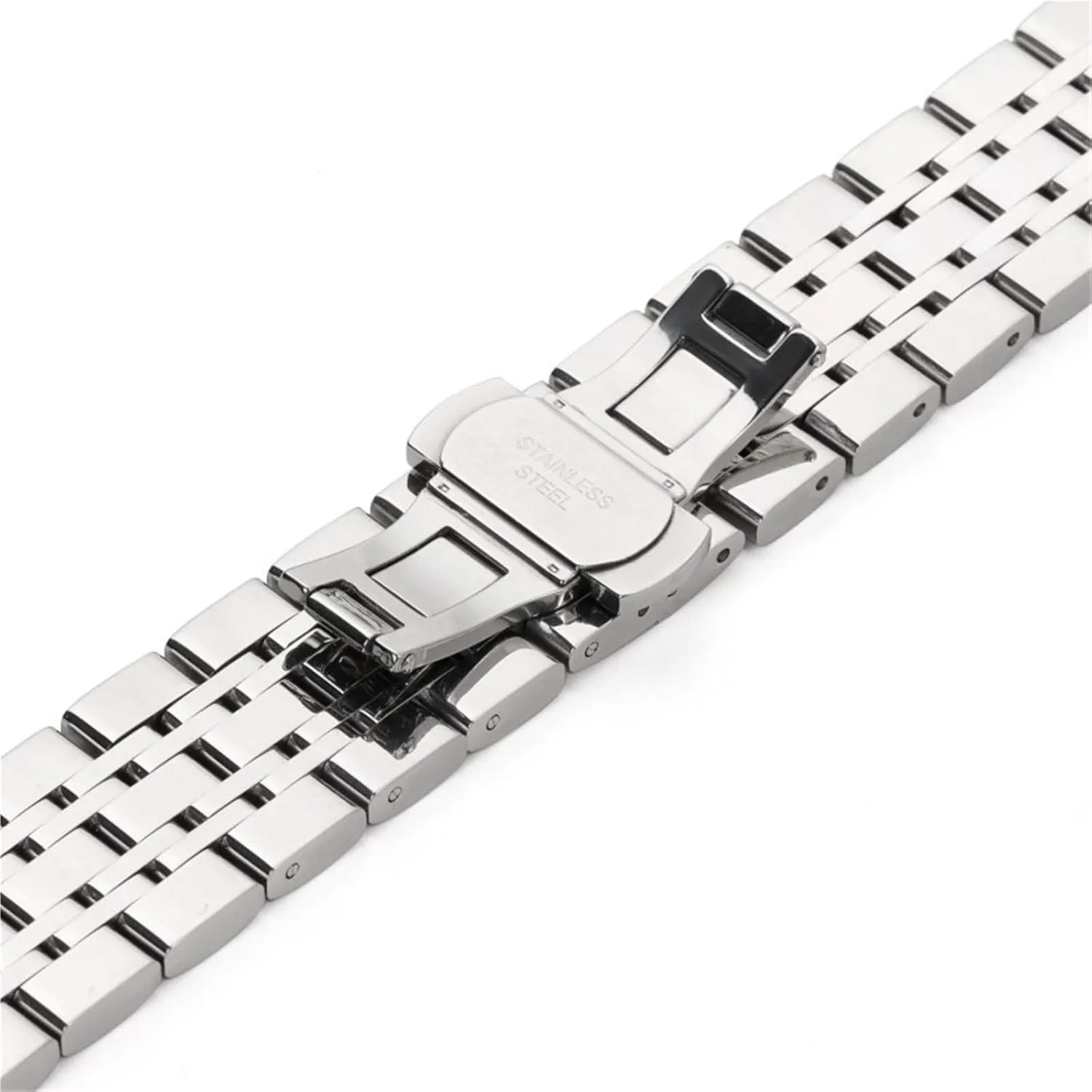 entrench Smartwatch Replacement Strap Bracelet Men Business Watchband Belt Solid Stainless Steel Band 18mm 20mm 22mm Universal 