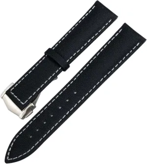 Fabric Leather pretense habit productivity Canvas Watch Strap 19mm 20mm 21mm 22mm High Density Nylon Watchband For Omega Planet Ocean Seamaster 300 Speedmaster 