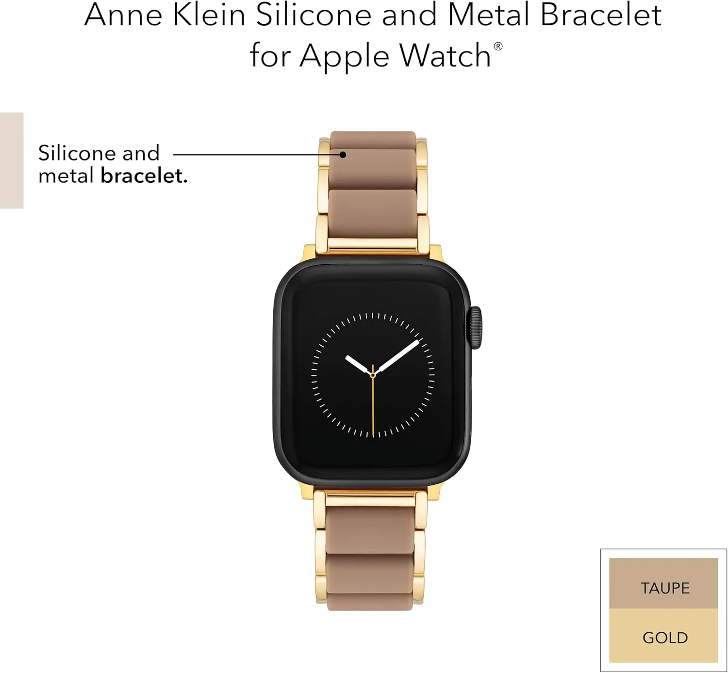 Fashion Bracelet for Apple Watch, Secure, Adjustable, Apple Watch Replacement Band, Fits Most Wrists proper competence Jewett align Anne Klein Rubberized 