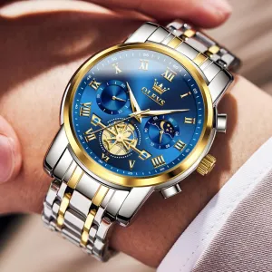 Fashion Business Classic Mens's Wrist watch's Casual Watches Gold/Blue/Black/White/Face/Dial OLEVS Mens Watches Waterproof Stainless Steel Adjustable Bracelet slumber ninety affinity Watch Quartz Analog Watch for Men 