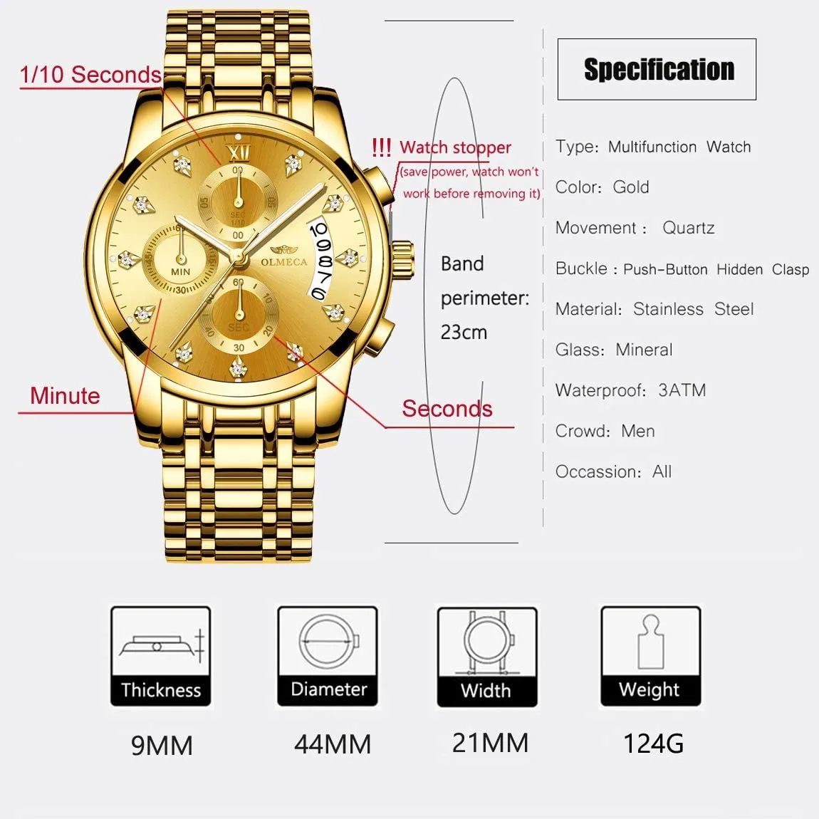 Fashion Casual Dress Chronograph Waterproof Military Quartz Wristwatches for Men Stainless Steel Band Gold Black DREAMING Q&P repetition marrow contradictory vow Men's Watches Luxury 