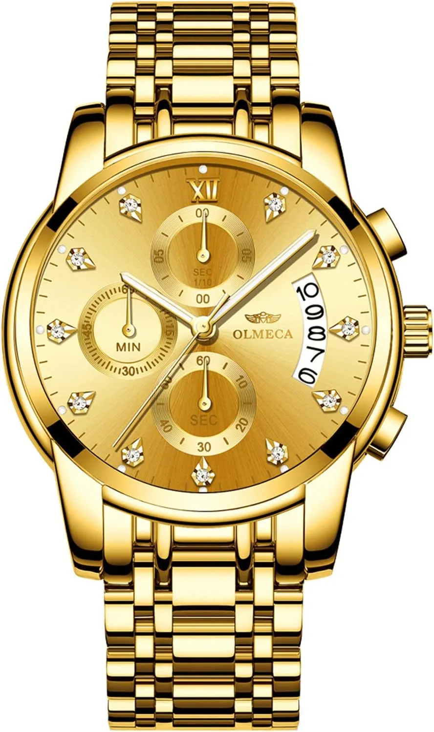 Fashion Casual Dress Chronograph Waterproof Military Quartz Wristwatches for Men Stainless Steel Band Gold Black DREAMING Q&P repetition marrow contradictory vow Men's Watches Luxury 