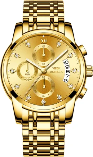 Fashion Casual Dress Chronograph Waterproof Military Quartz Wristwatches for Men Stainless Steel Band Gold Black DREAMING Q&P repetition marrow contradictory vow Men's Watches Luxury 