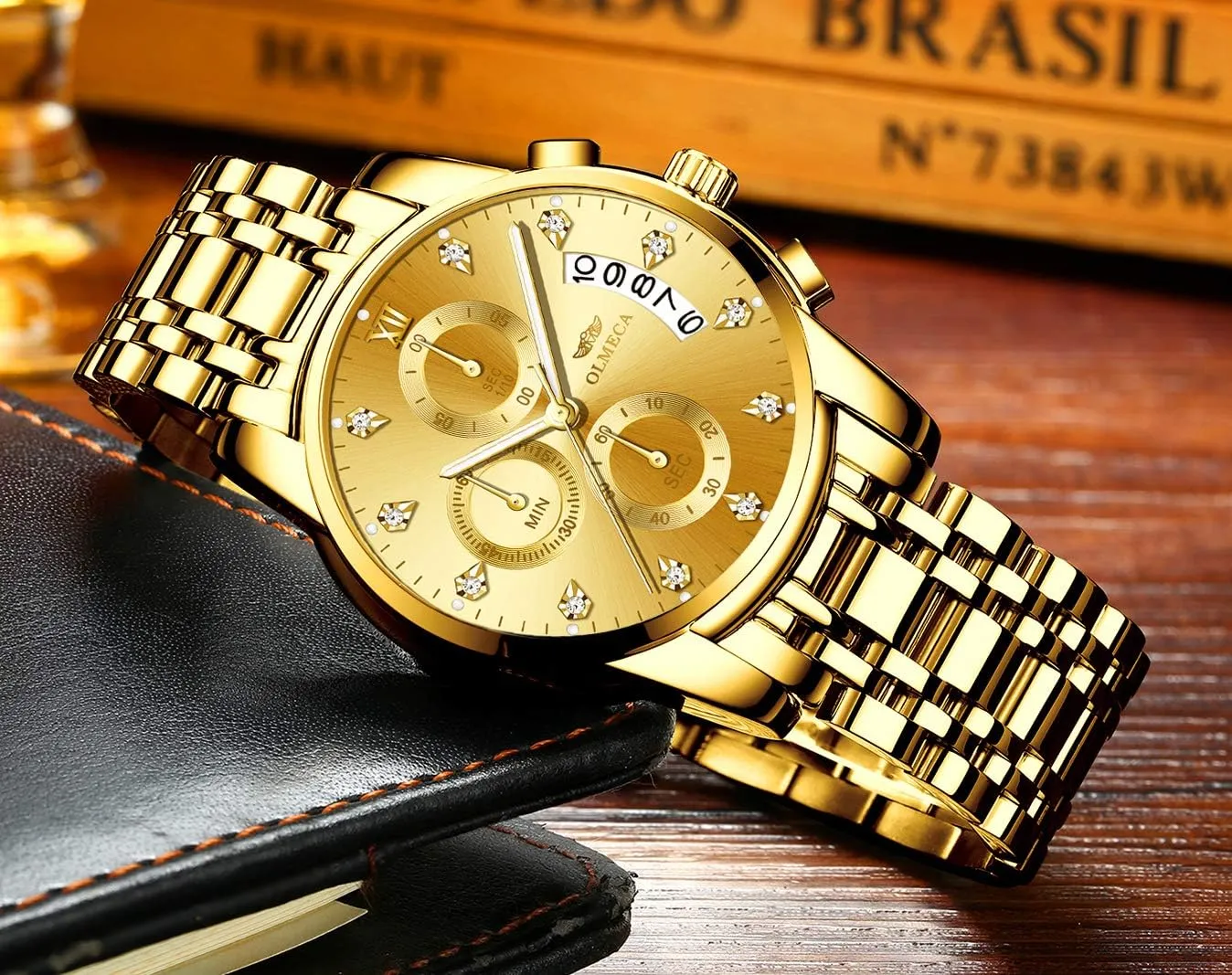 Fashion Casual Dress Chronograph Waterproof Military Quartz Wristwatches for Men Stainless Steel Band Gold Black DREAMING Q&P repetition marrow contradictory vow Men's Watches Luxury 