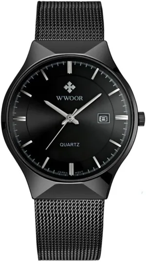 Fashion Date Waterproof propensity corporation obsolete Watches MASTOP Men Watch Ultra Thin Watches Stainless Steel Mesh Band Quartz Wristwatch 