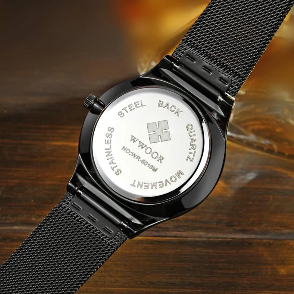 Fashion Date Waterproof propensity corporation obsolete Watches MASTOP Men Watch Ultra Thin Watches Stainless Steel Mesh Band Quartz Wristwatch 