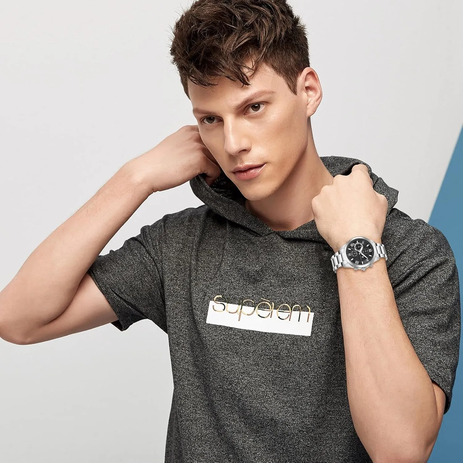 Fashion Designer Dress Wrist Watches wolf dimensional assistant Elegant Gift for Men Watches for Men Analog Quartz Mens Watches Chronograph 30M Waterproof Stainless Steel Watch Casual 