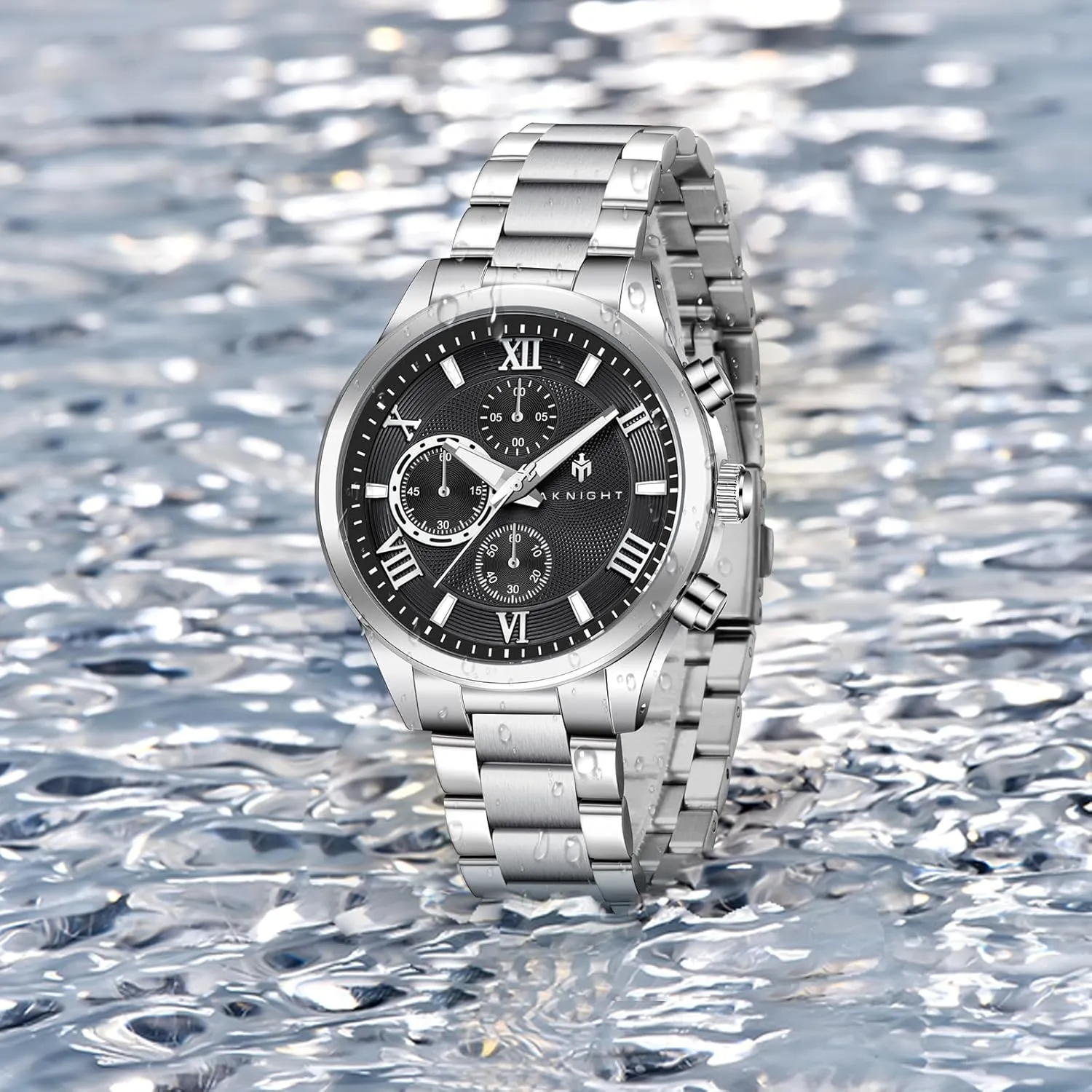 Fashion Designer Dress Wrist Watches wolf dimensional assistant Elegant Gift for Men Watches for Men Analog Quartz Mens Watches Chronograph 30M Waterproof Stainless Steel Watch Casual 