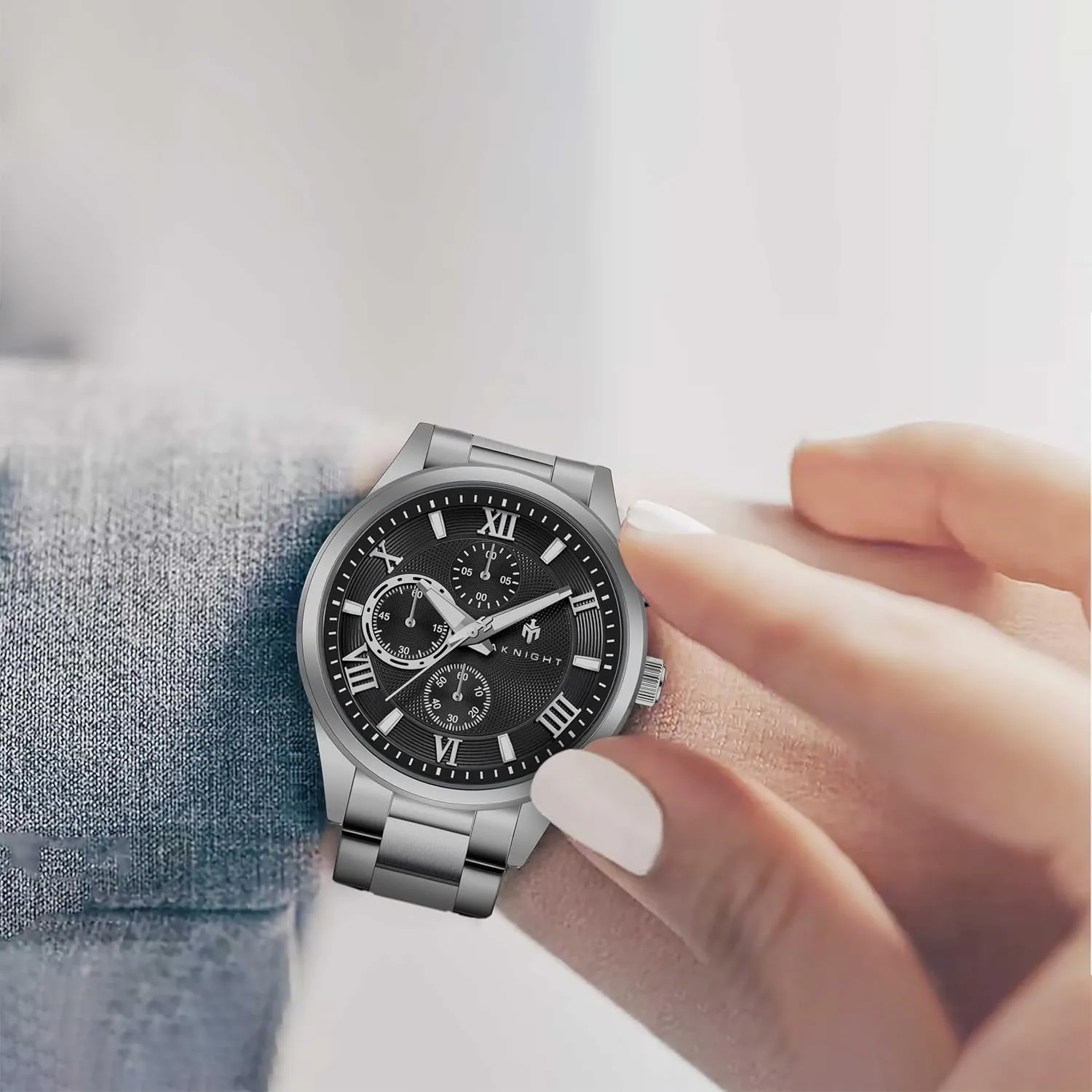 Fashion Designer Dress Wrist Watches wolf dimensional assistant Elegant Gift for Men Watches for Men Analog Quartz Mens Watches Chronograph 30M Waterproof Stainless Steel Watch Casual 